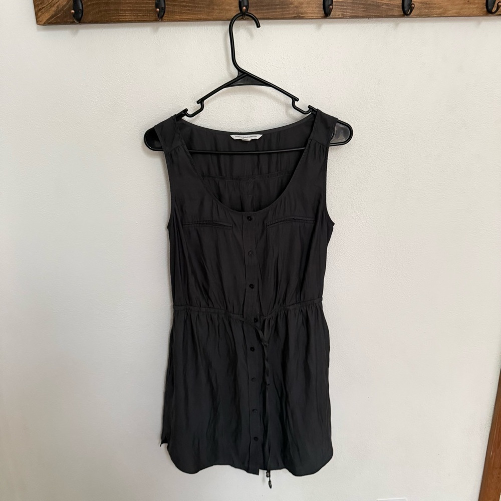 American Eagle Outfitters Dark Gray Button-Down Mini Dress
